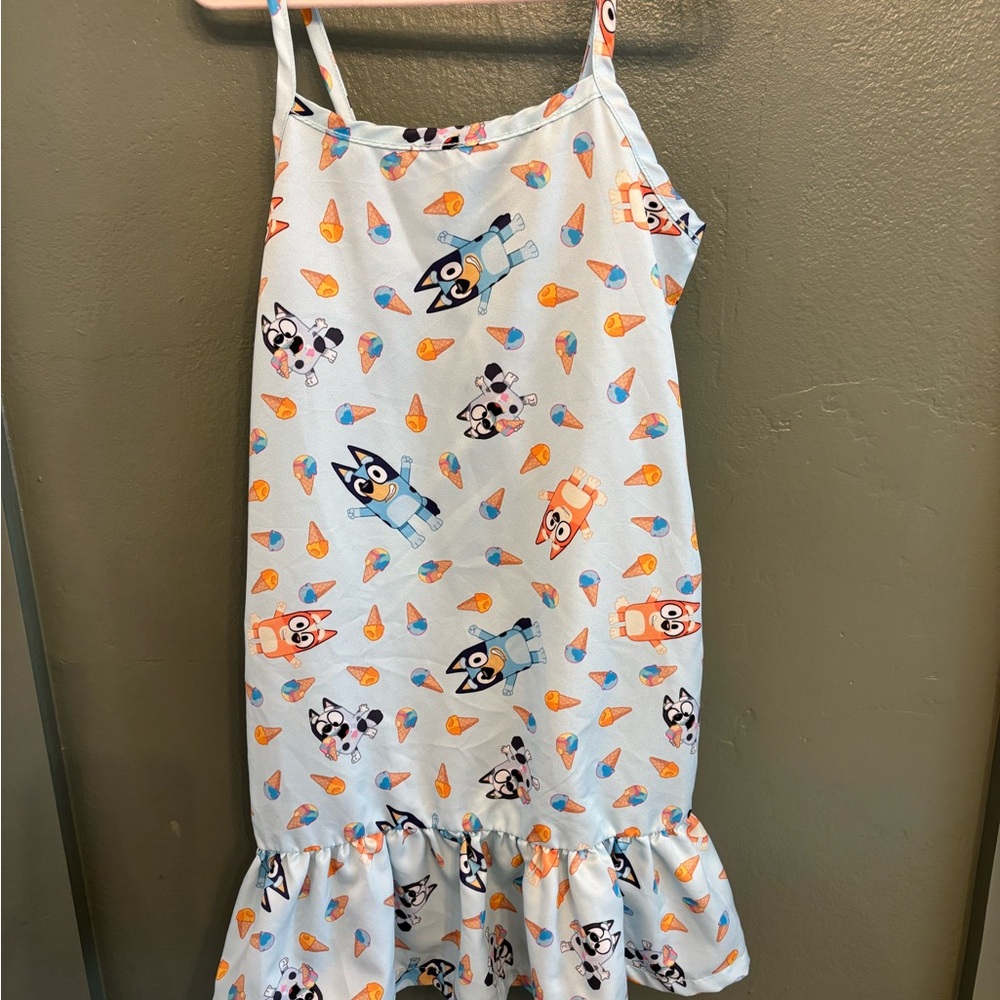 Bluey ice cream Themed Kids Dress with Cartoon Print - Girls 6